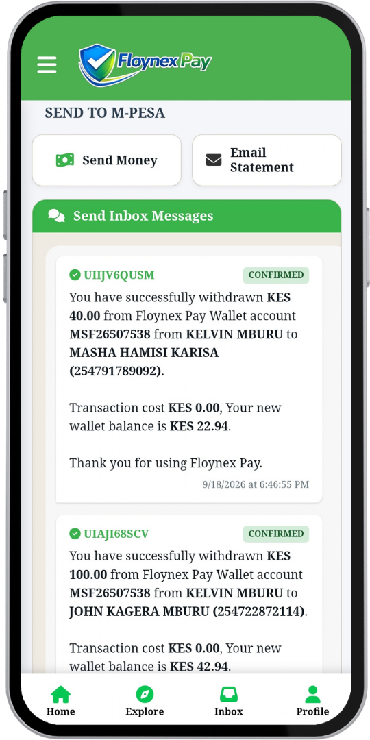 Step 4 - M-PESA 2: Send Money Dashboard